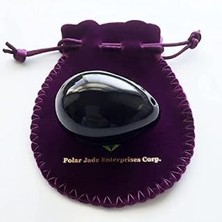 Polar Jade Yoni Egg of Obsidian Gemstone (Kegel Jade Egg), Drilled (5x3.5 cm (Pack of 1))