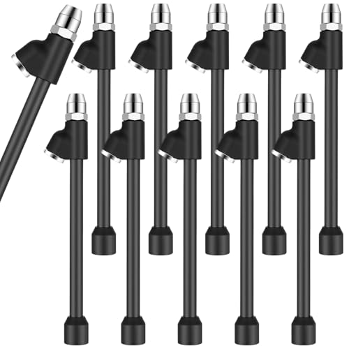 Lanties 10 Pcs Black Dual Head Tire Air Chucks 1/4'' Fnpt Extended Reach Dual Head Air Chuck 2 Way Connect Tire for Inflator Gauge or Compressor Truck, Bikes, Motorcycle, Car