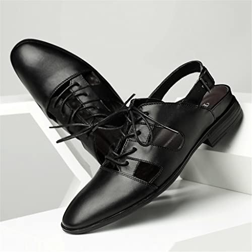 Fashion Men Sandals Genuine Leather Sandals for Men Business Dress Sandals Handmade Leather Shoes Men Sandalias(OneColor,42 Code)3