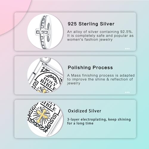 Image of LUXILLA Love You Best Friend Grandma Wife Heart Charm 925 Sterling Silver Charms Fit for Bracelets Necklace Jewelry Gift for Women