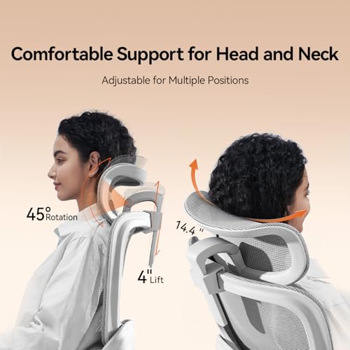 SIHOO B100 Office Chair, Comfy Ergonomic Office Chair, High Back Computer Chair with Adaptive Dynamic Lumbar Support, Flip-up Armrests for Guitar Playing, Swivel Desk Chair for Lon image 8