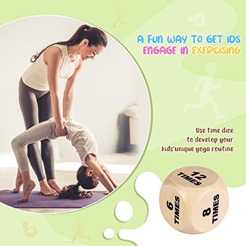 Fofeadm Kids Yoga Dice, Yoga Wooden Dice Set With Yoga Cards And Wooden Gift Boxes, Fun Exercise Dice For Kids Solo Or Group Classes Workout Equipment, Learn Yoga With A Game #TOP2