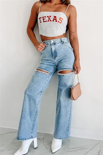 Recious Womens Sexy Ripped Distressed Destroyed Rhinestones Party Clubwear Denim Pants Jeans3