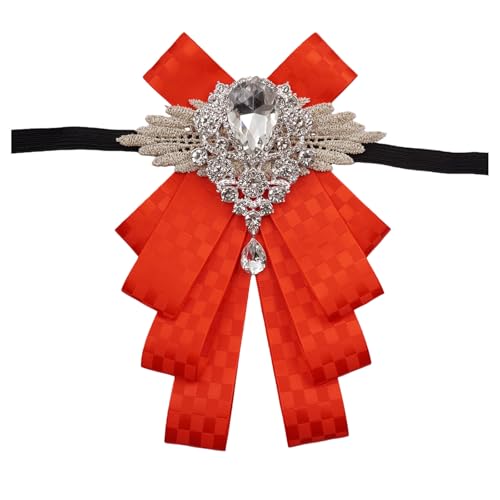 Nœud papillon de Noël pour homme noir pré-noué broche tendance strass cristal SR110