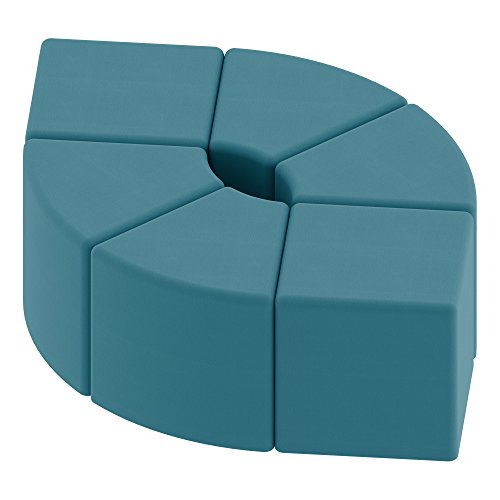 Image of Sprogs 18 inch H Structured Cube Stool -Flexible Modular Collaborative Soft Seating for Office, Home, Lounge and School Classrooms with Durable Frame & Set of 2 inch Legs Add-on - Teal