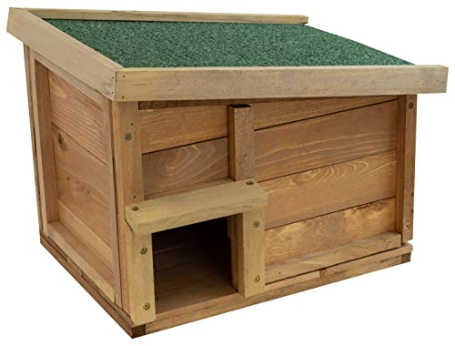 Woodside Hedgehog House & Hibernation Shelter, Safe & Secure Predator Proof Outdoor Habitat/Feeding Station