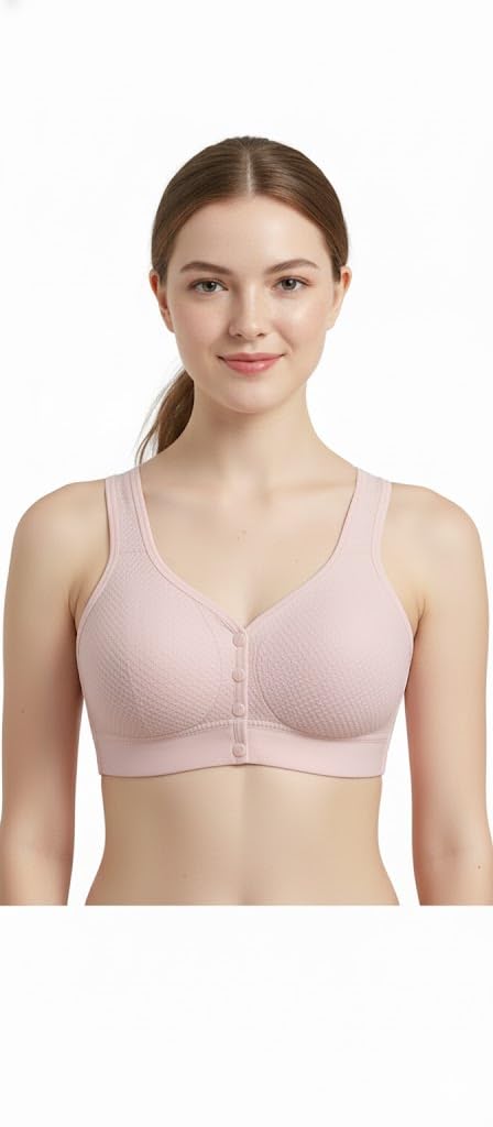 skivya Women's Maternity Nursing Bra, Front Open with Button Closure, Wirefree Padded, Seamless Inner, Pack of 1-picture-15