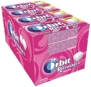 Orbit Refreshers Bubblemint – Chewing Gum Senza Zucchero, Aroma Frutta & Menta, 12 Confezioni da 8 Pezzi (Totale 214,8 g)