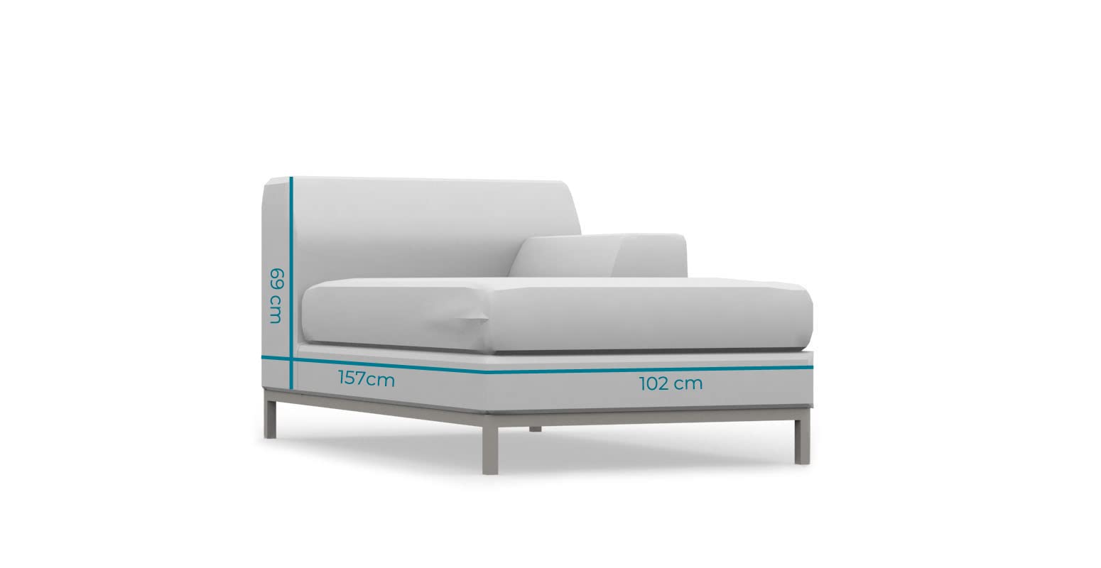 COMFORTLY Funda de repuesto para tumbona de descanso hecha a mano compatible con KRAMFORS Chaise Longue reposabrazos derecho (mezclas de cachemira, beige)