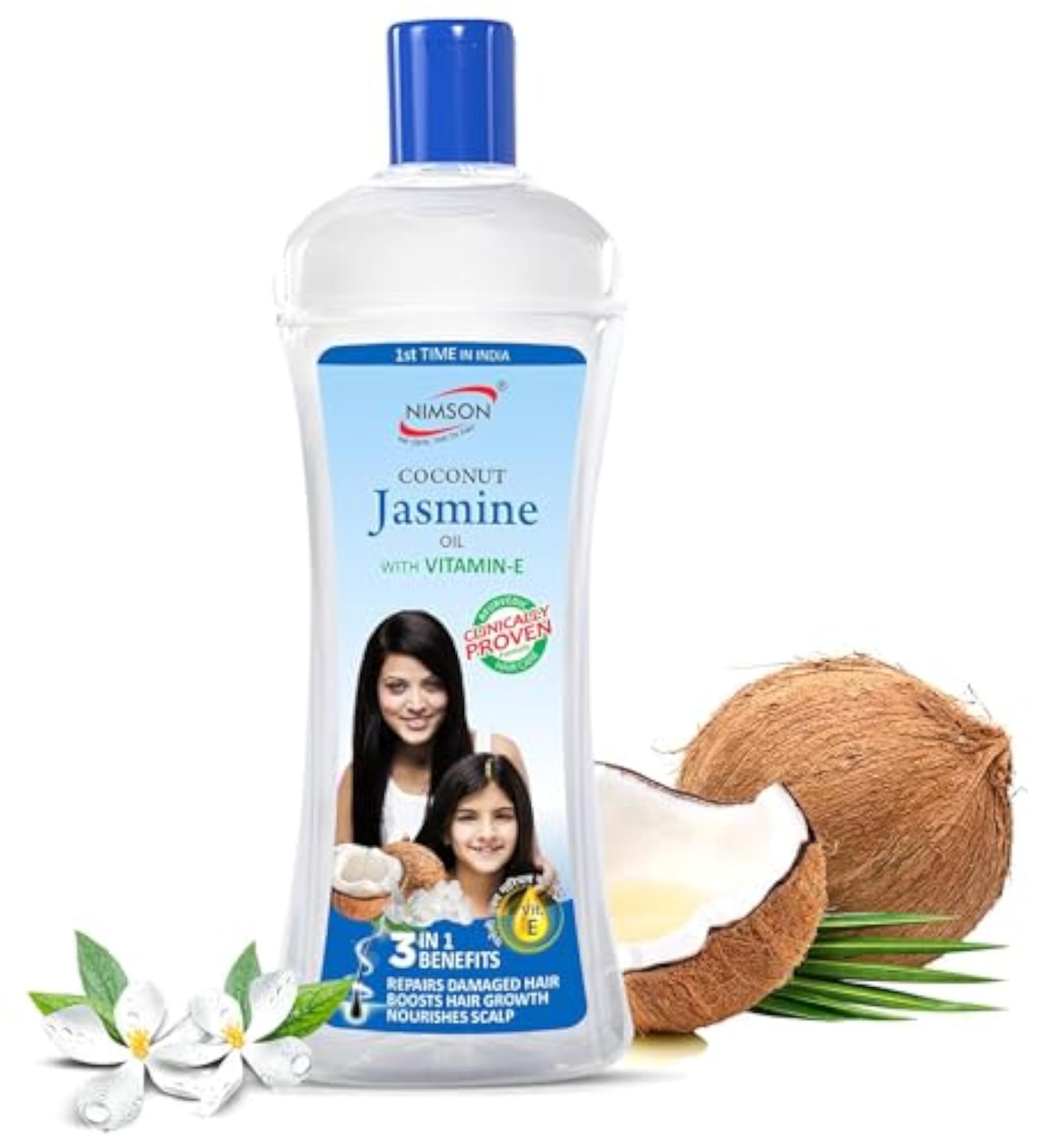 Coconut Jasmine Hair Oil with Vitamin E, Nourishing Formula