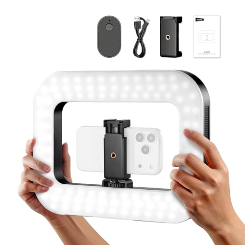 NEEWER Entry Level Version LED���C�g�t���X�}�[�g�t�H���r�f�I���O �n���h�w���h�X�^�r���C�U�[ 20W ��F �l�p��LED�����O���C�g �����\ CRI80+ 5200mAh�[�d���o�b�e���[ �R�[���h�V���[3�� ���B��/���C�N/