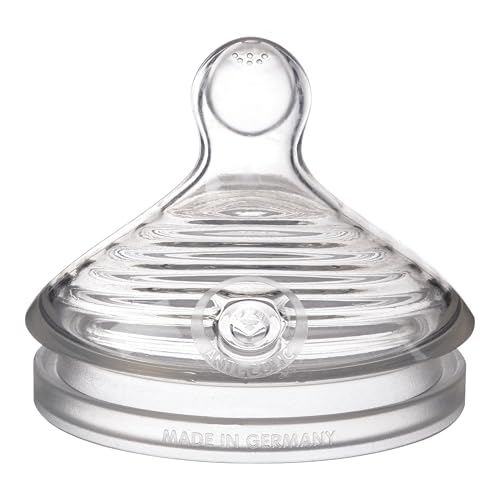 Image of NUK Simply Natural Baby Bottle Nipples - Medium Flow Silicone Extra Soft Anti-Colic Air System BPA-Free Pack of 2