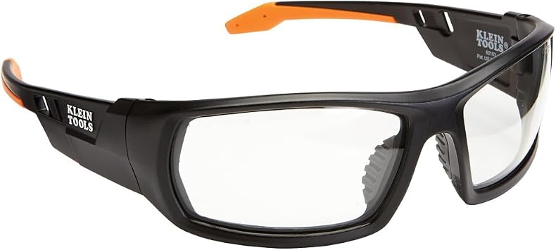 KLEIN TOOLS 60163 Safety Glasses, Professional PPE Protective Eyewear with Full Frame, Scratch Resistant and Anti-Fog, Clear Lens