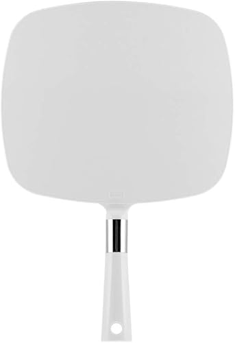 Miniatura 7 de Espejo de mano grande de copos de nieve con mango para colgar espejo de peluquería (blanco)