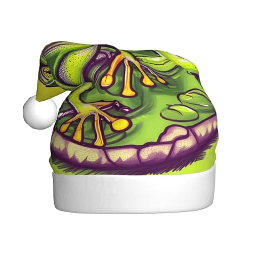 YYHWHJDE - YYHWHJDE Frog in a pond Prints Christmas Hat for Adult Halloween party usage