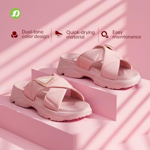 Image of DOCTOR EXTRA SOFT Women's Fashionable Buckle Sliders /Slippers with Cushion FootBed for Adult | Comfortable & Light Weight| Stylish & Anti-Skid| Waterproof & Everyday Flip Flops for Ladies Girls D-521