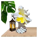 Halloween-Geisterstatue – Vintage-Geisterdekoration aus Kunstharz | LED-Hexenstatuen for Zuhause, Außenbereich, Hof, Rasen, Gartenparty, Halloween-Dekoration