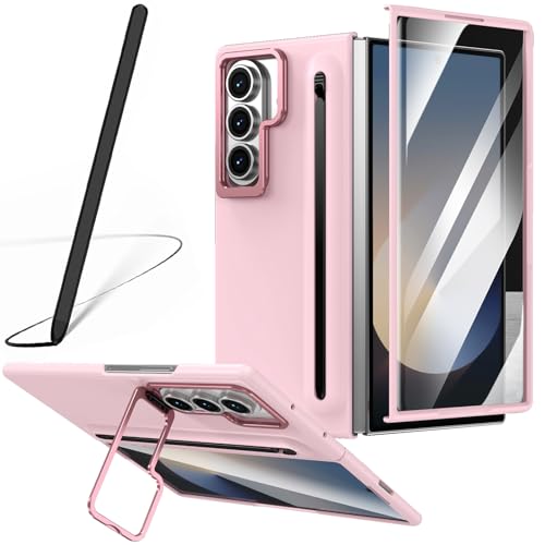Coque Galaxy Z Fold 8 Ultra avec stylet de remplacement S Pen et béquille ajustable rose