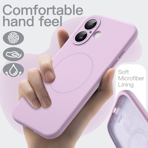 Image of JETech Magnetic Silicone Case for iPhone 17, Purple | Compatible with MagSafe, Silky Soft Touch, Full Camera Lens Protection, Shock Absorbing Phone Cover