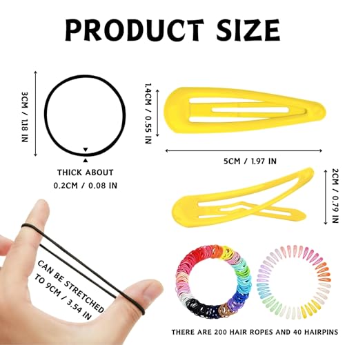 KEYRI 240 Pcs Hair Bands No Crease Hair Elastics Small Accessories Elastic Hairbands Ponytail Holders Hairs Tie Colorful Small Hairs Barrettes Snap Accessories for Kids (Multicolor) - Image 2