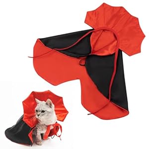 Capa de Mascota para Halloween, Disfraz de Halloween del Gatos Perros, Capa Vampiro Poliéster ​Ropa Cosplay, Disfraz de Halloween/Fiesta para Mascotas, Perros Pequeños, Gato, Cachorro
