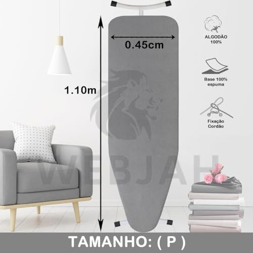 Forro Térmico para Tábua de Passar Roupa - Ajustável Com Espuma Tamanho P (1.10m x 0.45cm)