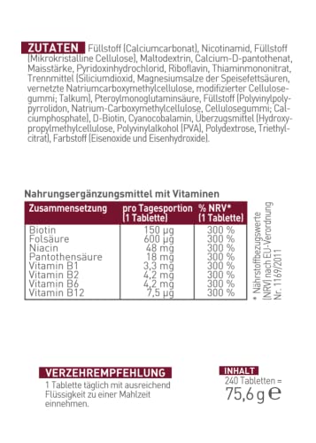 Vitamin B Komplex hochdosiert in veganen Tabletten