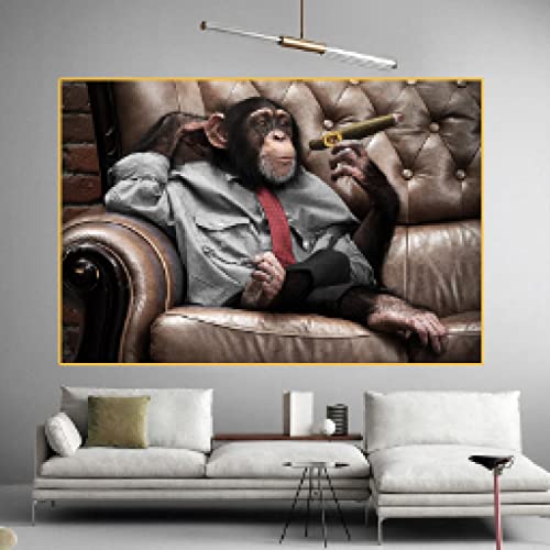 Chimpanzé fumer décoration murale affiche moderne pour maison