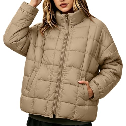 fartey Packable Puffer Jacket Women Quilted Coat Stand Collar Winter Jacket - image 7