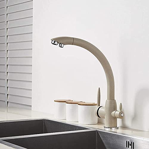 Mitigeur de cuisine laiton 360° avec double sortie pour eau pure