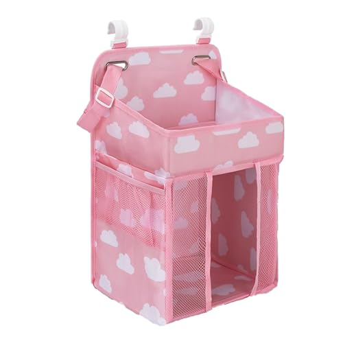 Organizer per pannolini - Portaoggetti da appendere 20x25 cm, supporto impermeabile per la cameretta, contenitore multitasche | Supporto da parete Playard con portabottiglie, organizzazione di giocatt