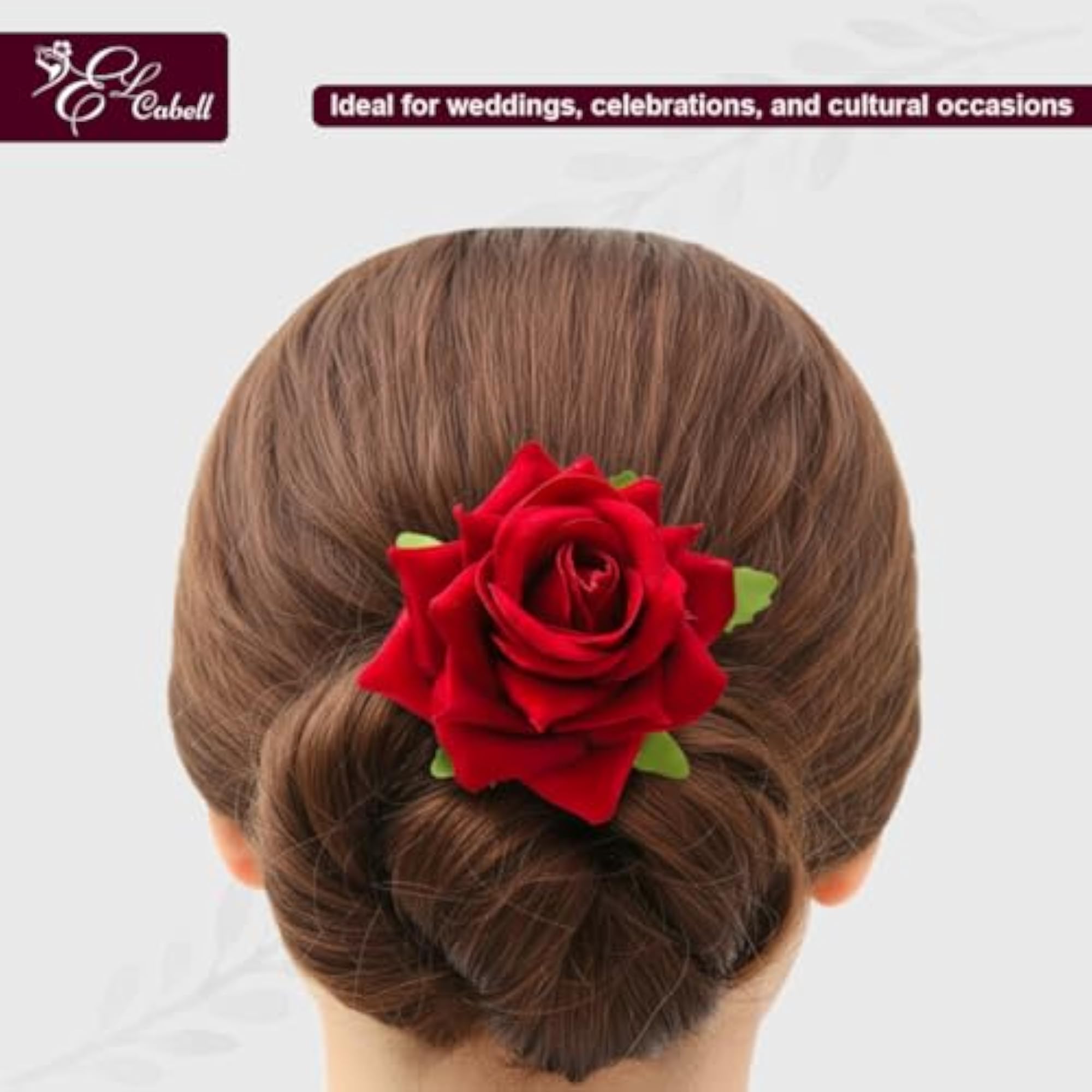 Ribbon Hair Extensions Combo with 2 Rose Clips
