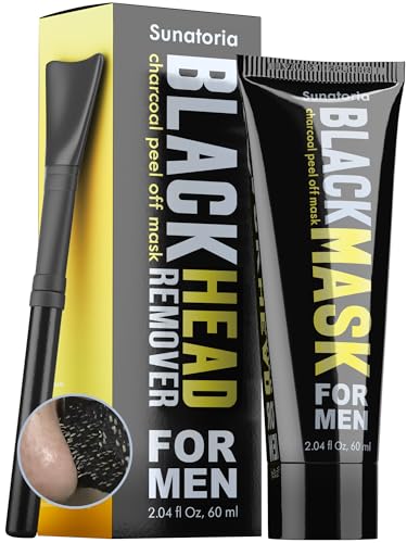 SUNATORIA Blackhead Remover Mask for Men – Activated Charcoal Mens Peel-Off Face Mask – Deep Pore Cleanser & Blackhead Removal – Purifying Face Mask for Clear Skin