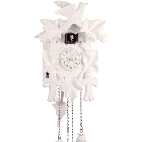 Reloj De Cuco cuarzo pájaro/5 hojas blanco de Trenkle Cover
