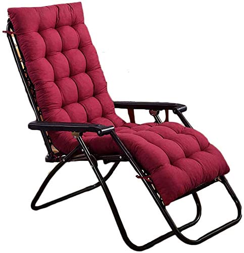 GuguBird Sun Lounger Chair Cushions, Patio Cushions Chaise Lounger Rocking Chair Sofa Cushion Thick Padded Garden Recliner Seat Cushion Reclining Chair for Indoor Outdoor (Red, 48125cm)
