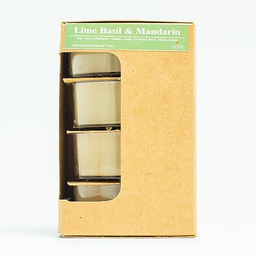 Image of AuraDecor Scented Soy Wax Acrylic Tealight Candle, Organic Luxury Aroma, Aromatic /Aromatherapy Votive Candle || Burn Upto 9 Hours (Lime Basil & Mandarin, Set of 4 Jumbo Tealight)