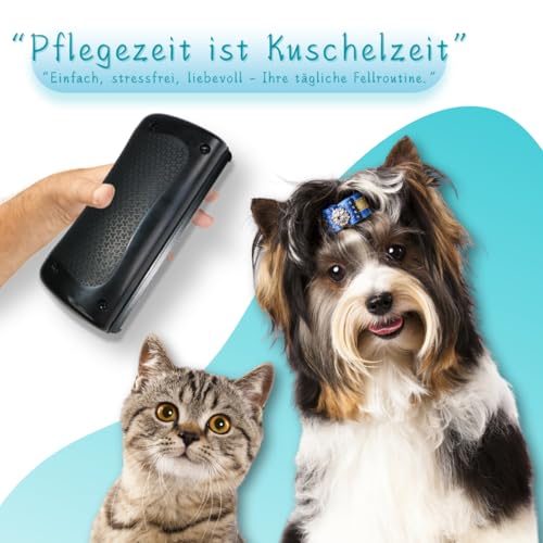 DEEMEIS Fellpflege Bürste für Hunde & Katzen – Komfortgriff Haustierbürste zur Haarentfernung – Hundebürste Kurzhaar & Langhaar, Pet Care Brush für Unterwolle & Fellwechsel