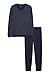 Produktbild C&A Herren Pyjama Set|2er Pack Regular Fit Bedruckt Baumwolle dunkelblau M