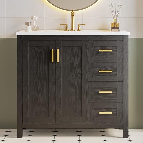 LIKIMIO 36 Inch Black Bathroom Vanity