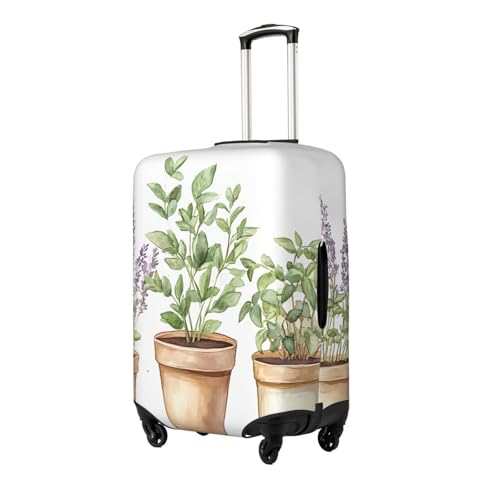 Green Botanical Elastic Travel Luggage Cover, Washable Spandex Suitcase Protector, Anti-Scratch Fits 18-32 Inch2