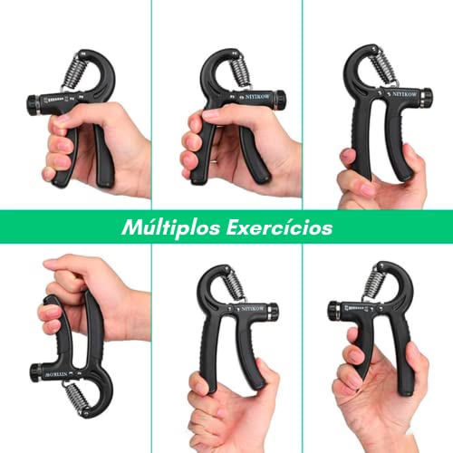 Hand Grip Fortalecedor Braços Antebraços Mãos Punho Pulso Resistente Regulável 5 a 60kg Ajuste Inten