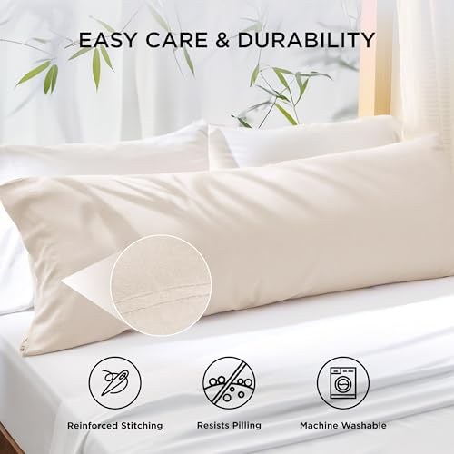 Image of Bedsure PureWoven Body Long Pillowcase, 100% Rayon Derived from Bamboo
