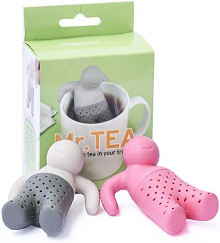 Altarmoss Mister Tea Silicone Tea Infuser - 100% Food Grade Silicon Tea Filters for Loop Leaf Tea, Set of 2 in a Gift Box (Grey & Pink)