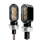 KICARYAJP バイク用ウインカー LED 小型 高視認性 超高輝度 スモーク 汎用 M8 Eマーク 12V PCレンズ 超小型 極小 ナノ ミニ 小さい 防水 LEDウインカー 方向指示器 2個セット 車検対応 (3発チップ-クリア)