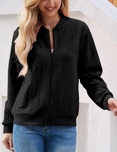 Image of WROLEM Zip Up Sweatshirts for Women Casual Outfits Cardigan Outerwear Trendy Winter Jackets Coat