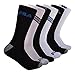Fila Men's Striped Half Cushion Crew Socks, White and Black Chevron, One Size