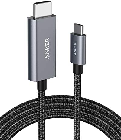 Anker USB C to HDMI Cable for Home Office 6ft, Type C to HDMI Adapter Cable 4K 60Hz for MacBook Pro 2020, iPad Pro 2020, Samsung Galaxy S20/ S10, Dell XPS 13/ 15, and More [Thunderbolt 3 Compatible]