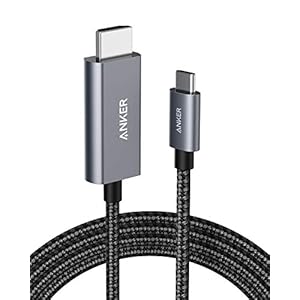 Anker 高耐久ナイロン USB-C & HDMI ケーブル (1.8m ブラック)【4K 対応】MacBook Pro/Air MacBook Air iPad Pro Galaxy その他USB-C機器対応