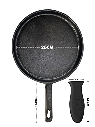 Tortillada – 26cm Pre Seasoned Cast Iron Griddle/Pan + Hot Handle Holder + Recipes E-Book 50 Tortilla Recipes - Image 3