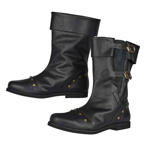 Chaussures medievales en cuir PU de qualite superieure avec rivets et finitions soignees